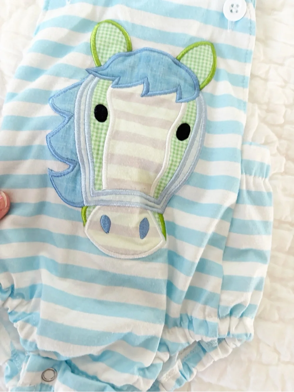6m • baby boys horse bubble romper onesie
